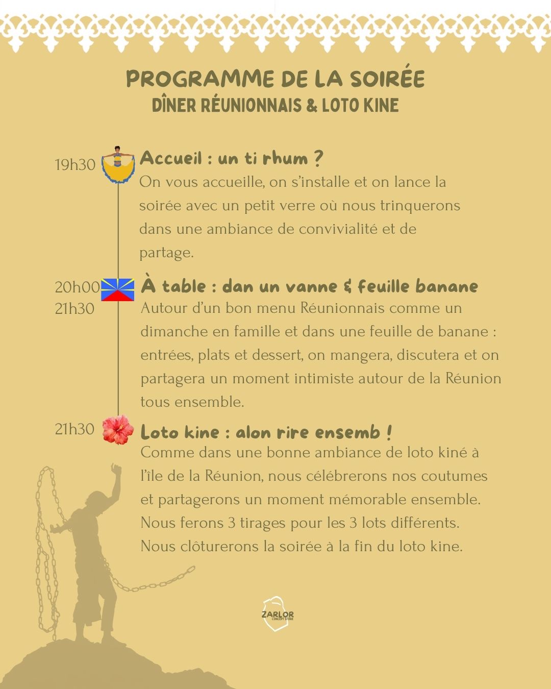 DÎNER RÉUNIONNAIS & LOTO KINE - FÉT KAF SAMEDI 20 DÉCEMBRE