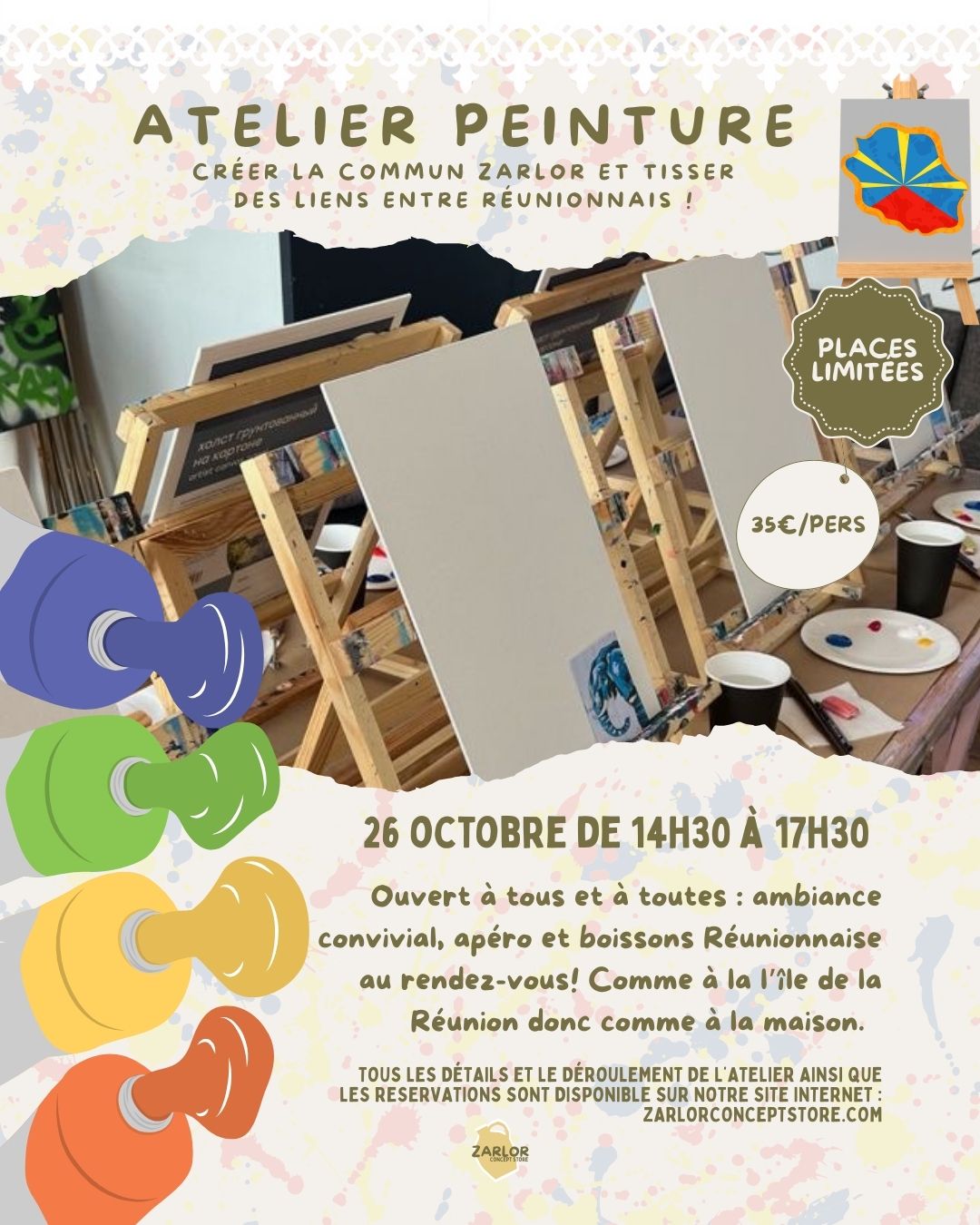 APÉRO RÉUNIONNAIS & ATELIER PEINTURE - DIMANCHE 26 OCTOBRE