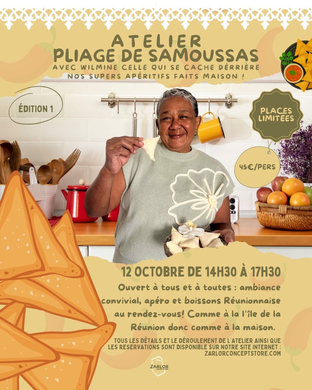 APÉRO RÉUNIONNAIS & ATELIER PLIAGE DE SAMOUSSAS - DIMANCHE 12 OCTOBRE - ÉDITION 1